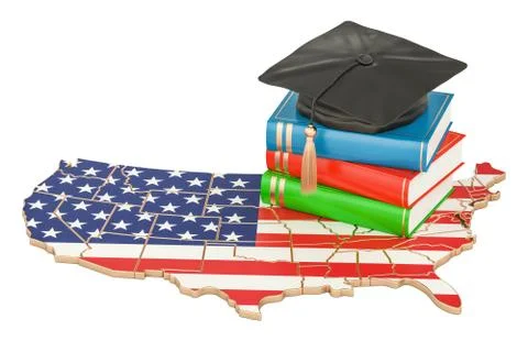 Education in USA concept, 3D rendering Stock Illustration