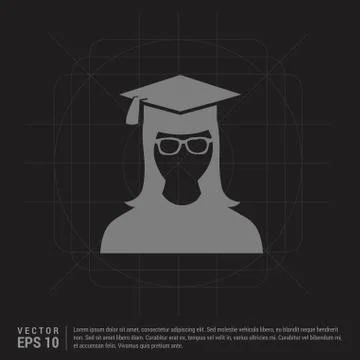 Education User Icon  - Black Creative Background Stock Illustration