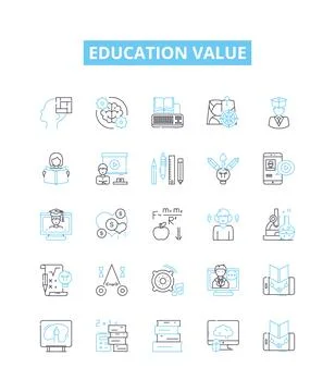 Education value vector line icons set. seperationLearning, Knowledge Stock Illustration