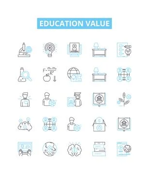 Education value vector line icons set. seperationLearning, Knowledge Stock Illustration