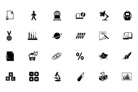 Education Vector Icons Collection Illustrazione stock