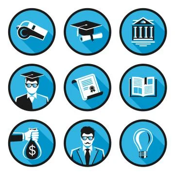Education vector icons Stock Illustration