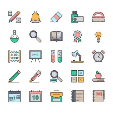 Education Vector Icons Stock Illustration