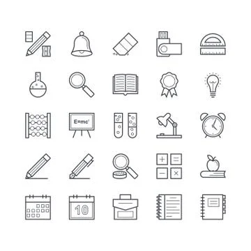 Education Vector Icons Stock Illustration