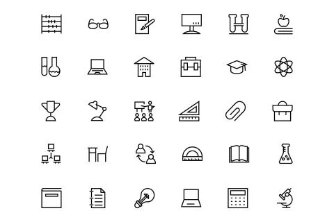 Education Vector Icons Stock Illustration