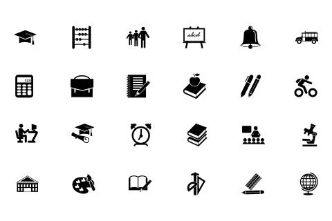 Education Vector Icons Stock Illustration