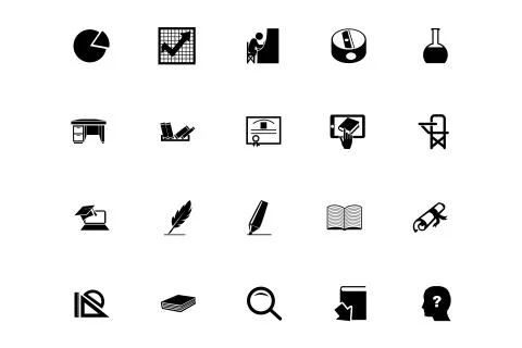 Education Vector Icons Pack Stock Illustration