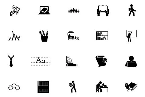 Education Vector Icons Pack Stock Illustration