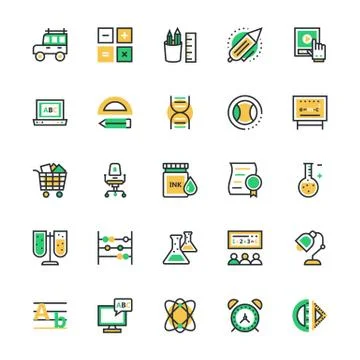 Education Vector Icons set Stock Illustration