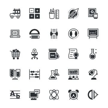 Education Vector Icons set Stock Illustration