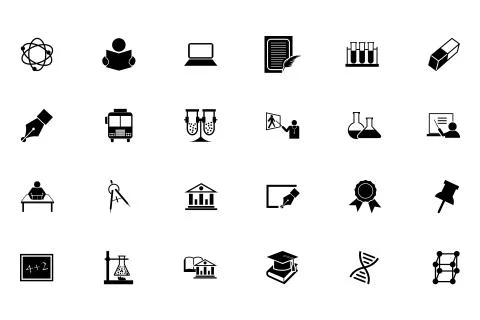 Education Vector Icons Set Stock Illustration