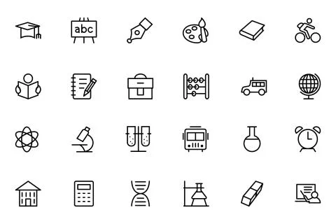 Education Vector Line Icons 스톡 일러스트