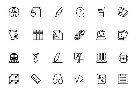 Education Vector Line Icons Pack Stock Illustration