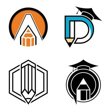 Education vector logo design 스톡 일러스트