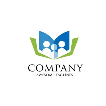 Education vector logo . Education logo open book Illustrazione stock