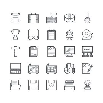 Education Vector Set Stock Illustration