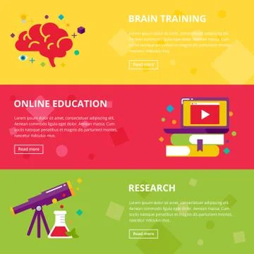 Education web banners Stock Illustration