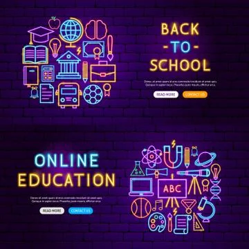Education Website Banners Stock Illustration