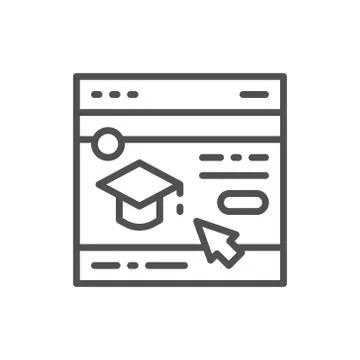 Education website, web page line icon. 스톡 일러스트