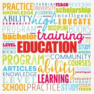 EDUCATION word cloud collage, concept background Stock Illustration