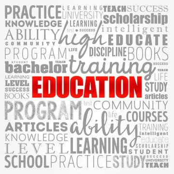 EDUCATION word cloud collage, concept background Stock Illustration