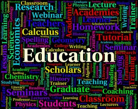 Education Word Means Development Educate And Tutoring Stock Illustration