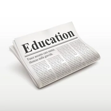 Education word on newspaper Stock Illustration