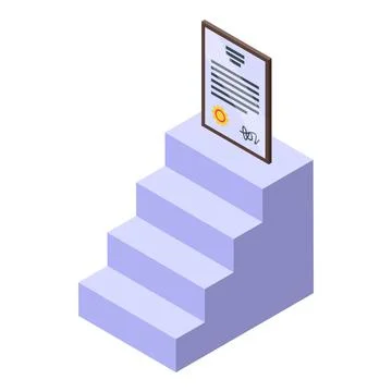 Education workflow diploma icon, isometric style Stock Illustration
