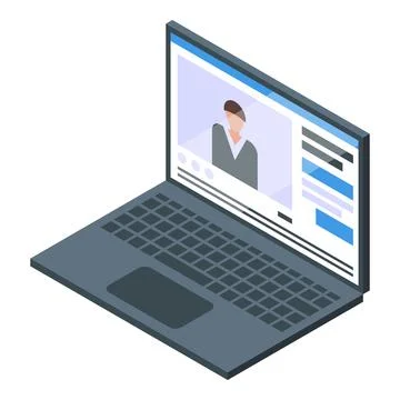 Education workflow laptop icon, isometric style Illustrazione stock