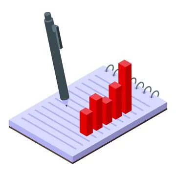Education workflow notebook icon, isometric style イラスト素材