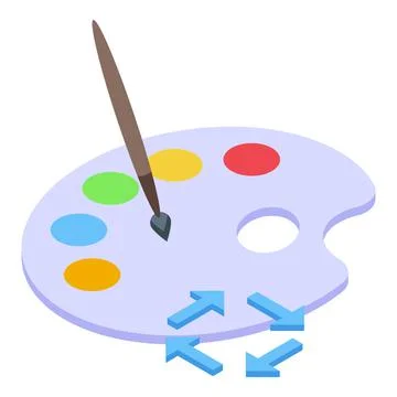Education workflow painter icon, isometric style Stock Illustration