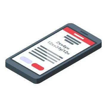 Education workflow smartphone icon, isometric style Stock Illustration