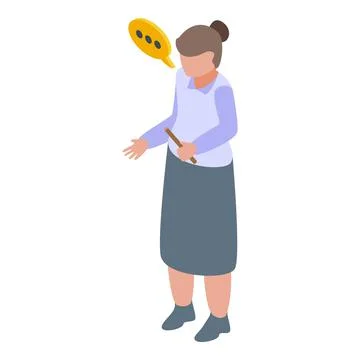 Education workflow teacher icon, isometric style Stock Illustration