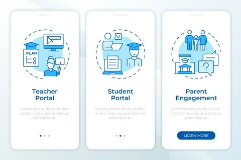 Educational access blue onboarding mobile app screen Stock-Illustration