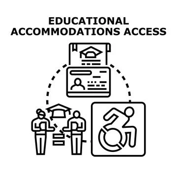 Educational accommodations access for disabled students learning Stock Illustration
