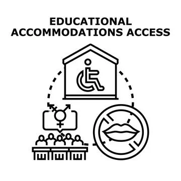 Educational accommodations providing inclusive learning access Stock Illustration