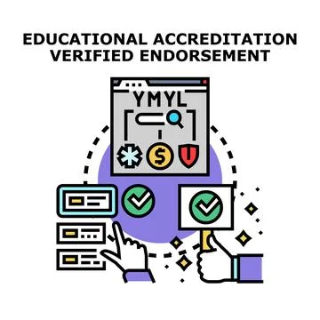 Educational accreditation verification endorsement concept vector Stock Illustration
