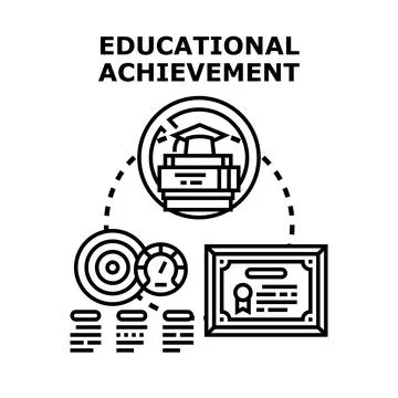 Educational achievement progressing towards academic graduation goals Illustrazione stock