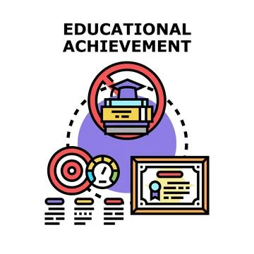 Educational achievement progressing towards academic graduation goals Illustrazione stock
