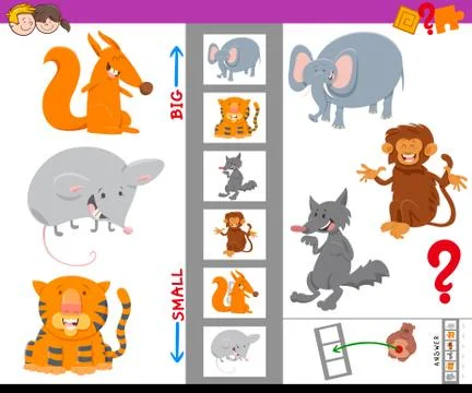 Educational activity with large and small animals イラスト素材