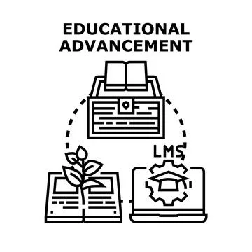 Educational advancement process using online learning management system Stock Illustration