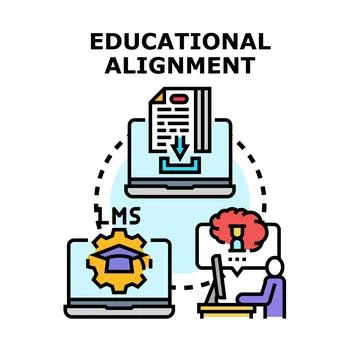 Educational alignment aligning curriculum learning management system Stockillustratie