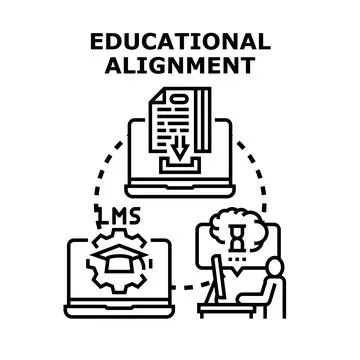 Educational alignment aligning curriculum learning management system 스톡 일러스트