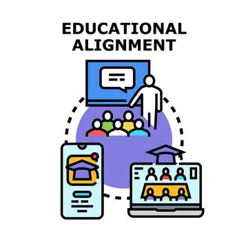Educational alignment providing learning through diverse platforms Stock Illustration