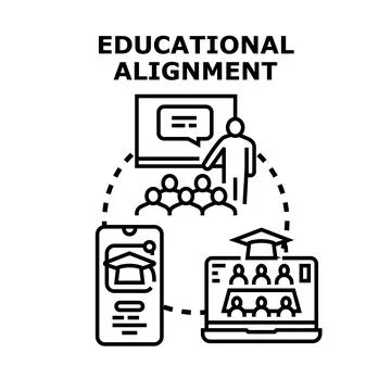 Educational alignment providing learning through diverse platforms Stock Illustration