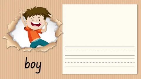 Educational Alphabet Animation for Letter B with Boy Character Illustration Stock Footage 330448366