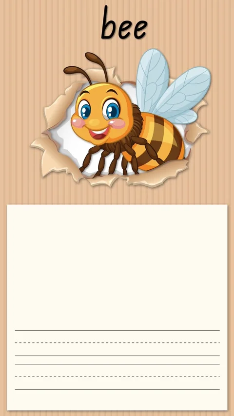Educational Alphabet Animation for Letter B with Cartoon Bee Character Stock Footage 333373932