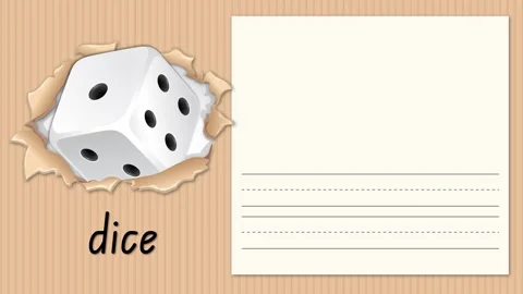 Educational Alphabet Animation for Letter D with Dice and Writing Practice Stock Footage 341719816