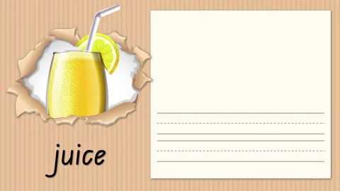 Educational Alphabet Animation for Letter J with Juice Illustration Stock Footage 331785662