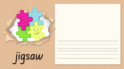Educational Alphabet Animation for Letter J with Jigsaw Puzzle Illustration Stock Footage 340374010
